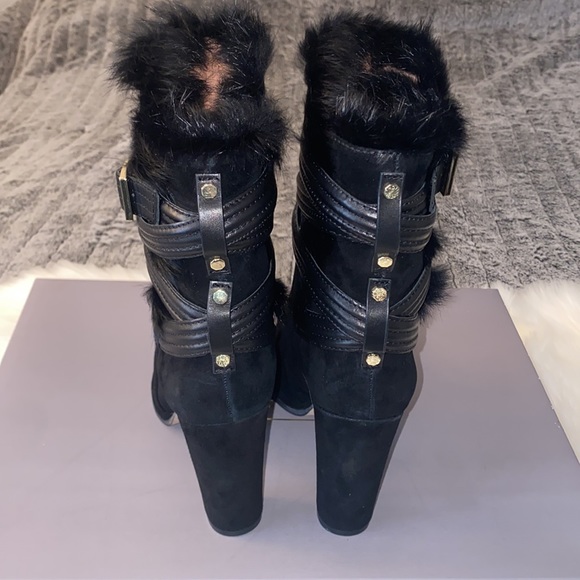 Louise et Cie  Lo-Ynez black ankle boots with real rabbit fur. NWB - Picture 4 of 10